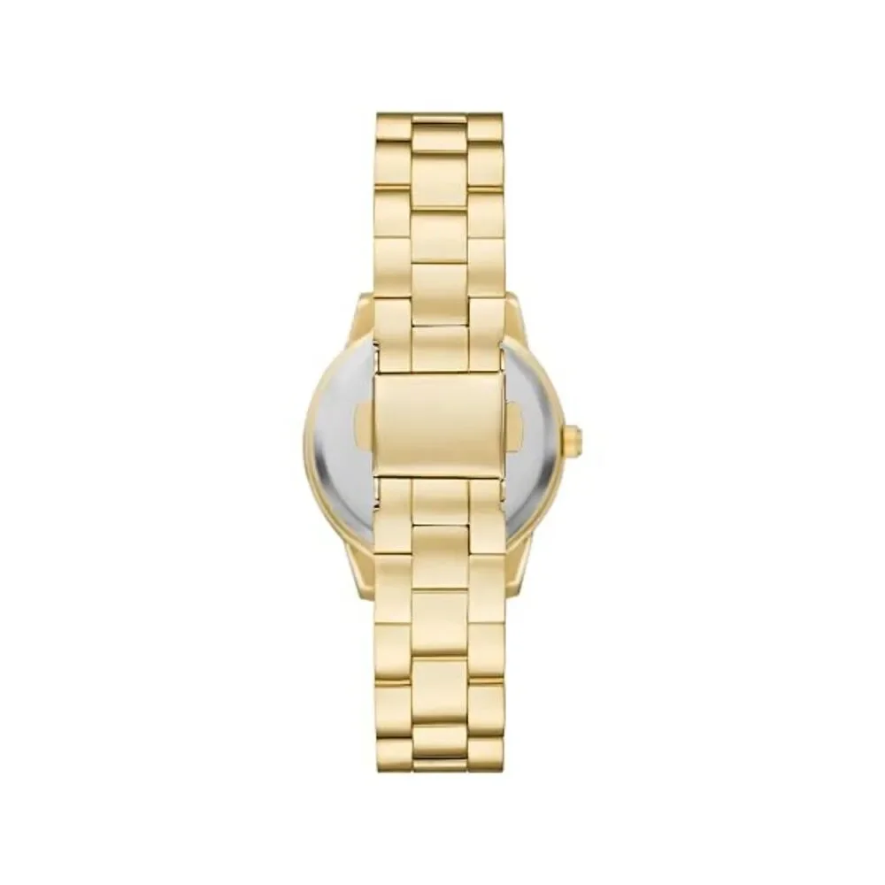 Folio Ladies' Three-Hand Gold-Tone Watch bracelet, necklace and earrings